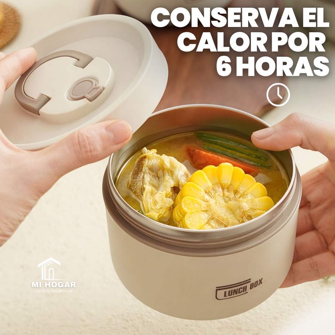 Lonchera Térmica con 4 Contenedores Herméticos + Cubiertos