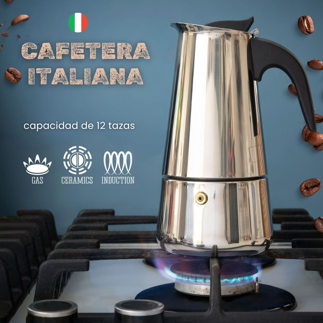 Cafetera Italiana 12 tazas tinteras de 600ML