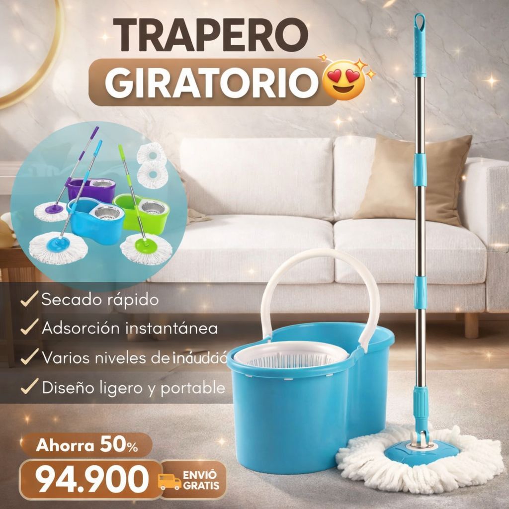 Magic Clean™ | Trapero Giratorio 360 Autoescurridor (4 repuestos)