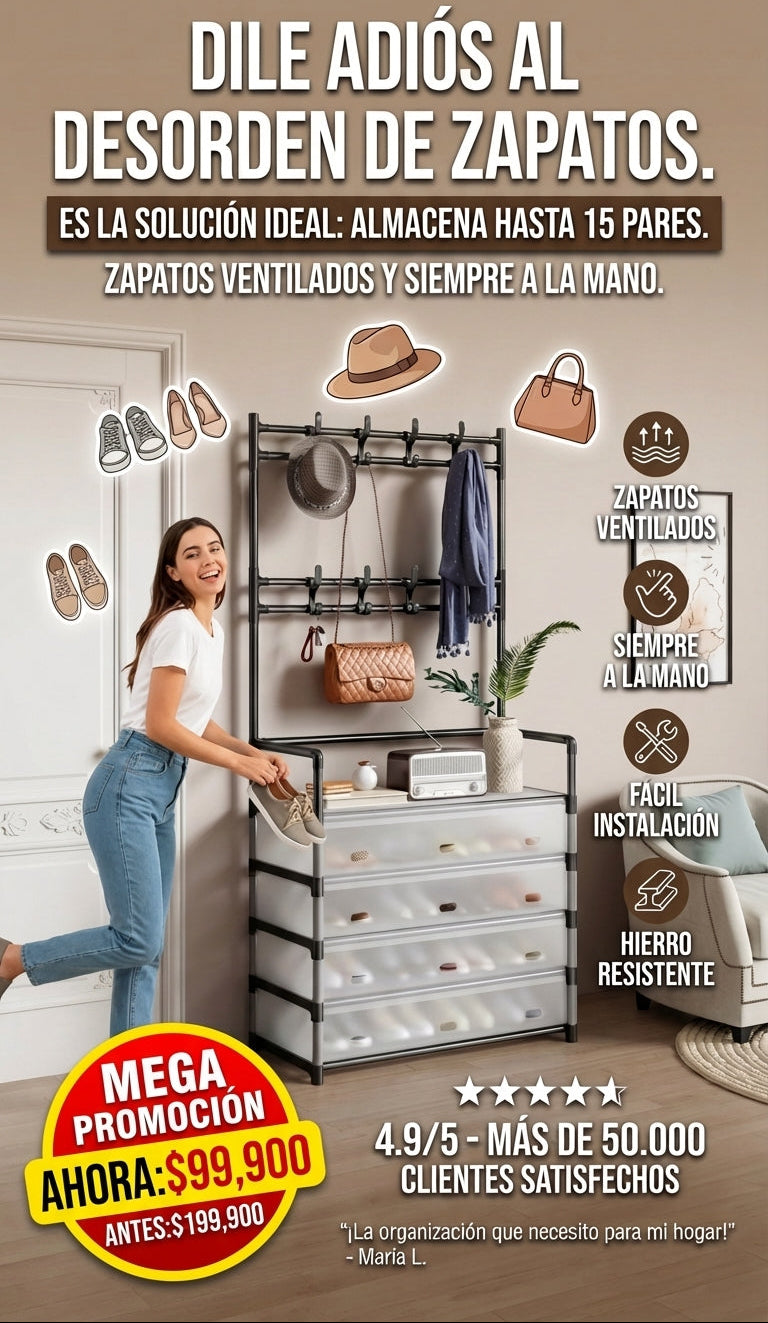 Dualrack | Zapatero y Perchero con Cajones