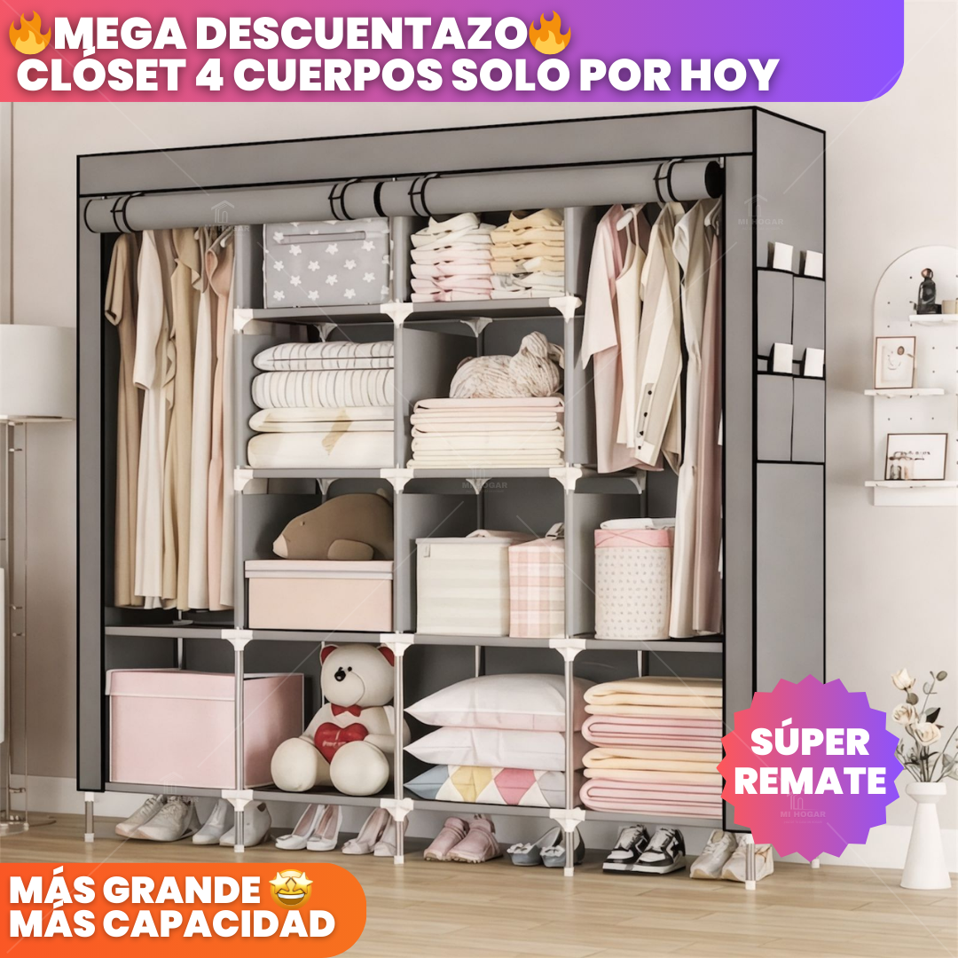 Multirack™ Clóset Armable de 4 CUERPOS - MÁXIMA CAPACIDAD