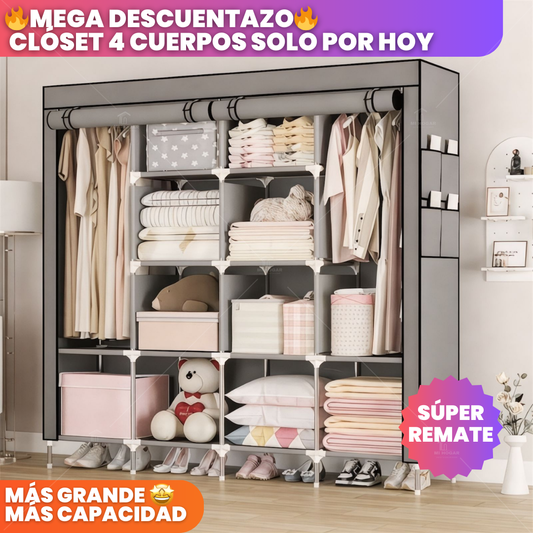Multirack™ Clóset Armable de 4 CUERPOS - MÁXIMA CAPACIDAD