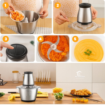 Molino Picador Eléctrico Acero Inoxidable 2Litros