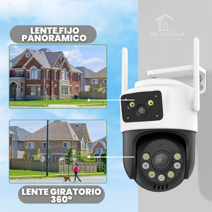 Cámara de Seguridad de Doble Lente Tecnología 360°