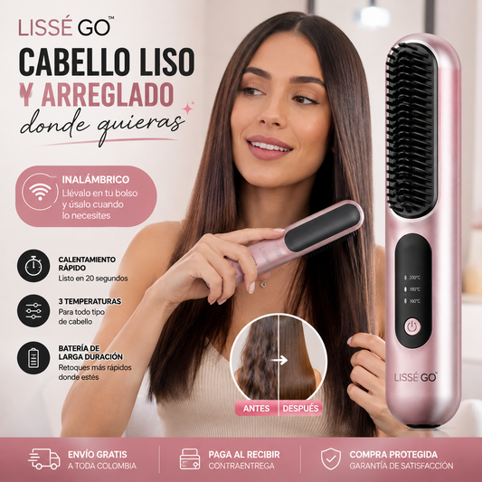 LISSÉ GO™ | Cepillo Alisador Inalámbrico – Cabello Liso y Sin Frizz Donde Quieras