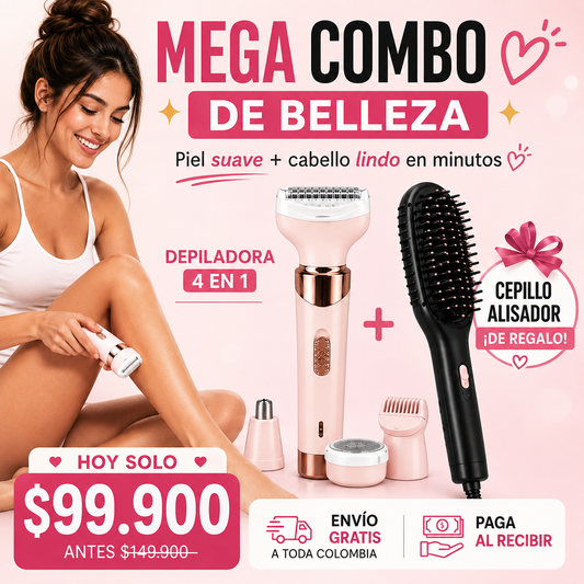 Depiladora Full Body 4 en 1 + CEPILLO ALISADOR DE REGALO 🎁
