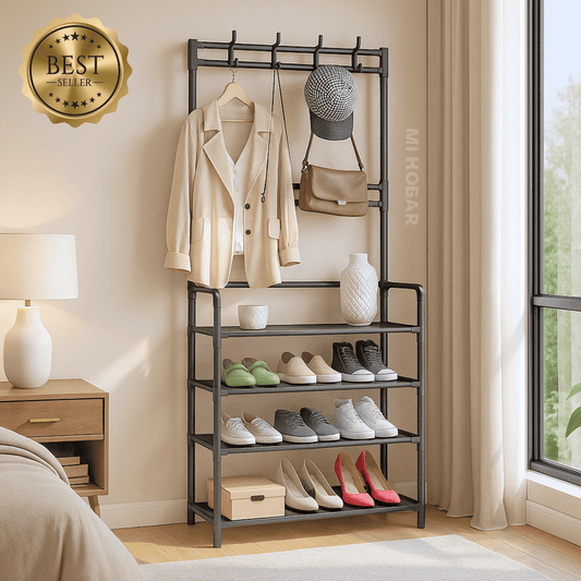 Dual rack® | Perchero y zapatero para 16 pares