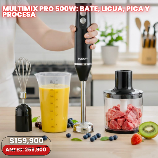 Multimix Pro 500W | Batidora de Inmersión 4 en 1