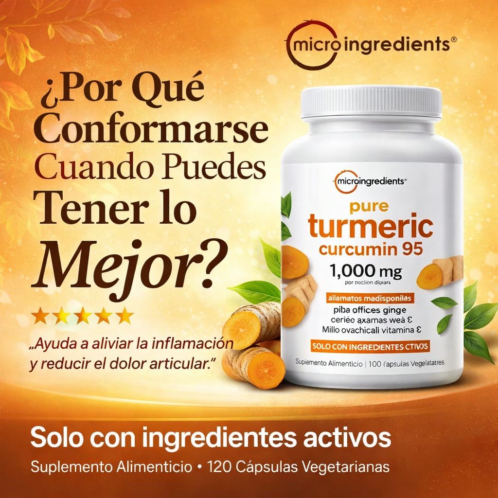 Turmeric® Curcumin 95% -Alivio natural para el dolor de rodillas y articulaciones