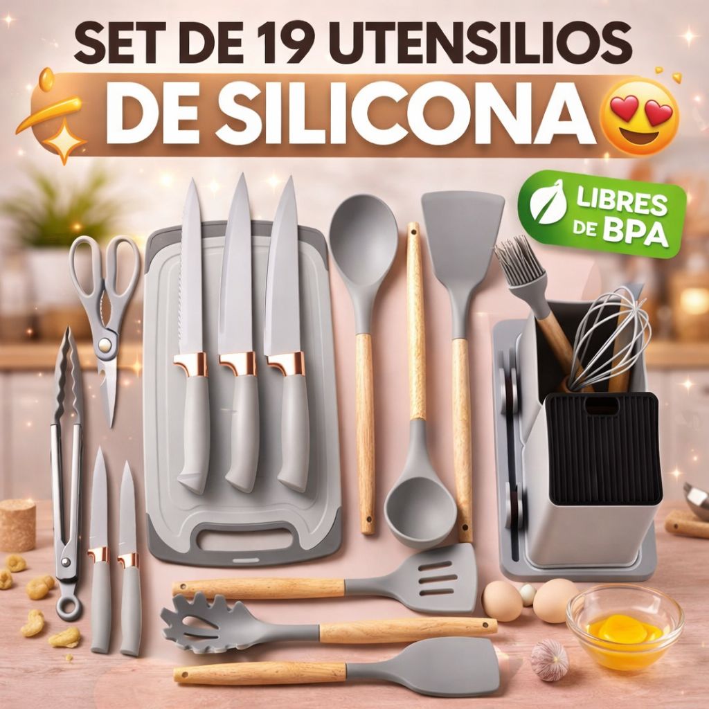 Set Completo de Utensilios de Silicona x19 piezas