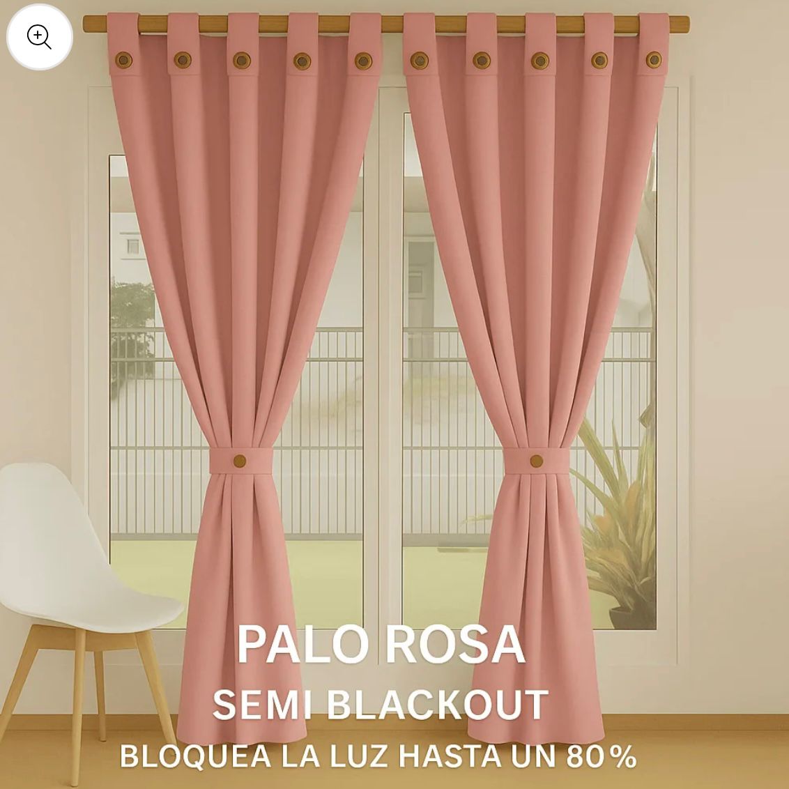 Cortinas Semi Blackout Jacquard 2 Paños 140x210cm