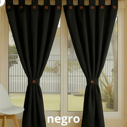 Cortinas Semi Blackout Jacquard 2 Paños 140x210cm