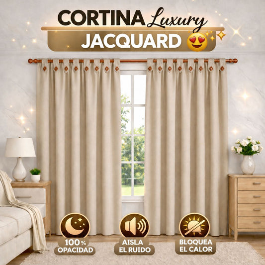 Cortinas Semi Blackout Jacquard 2 Paños 140x210cm