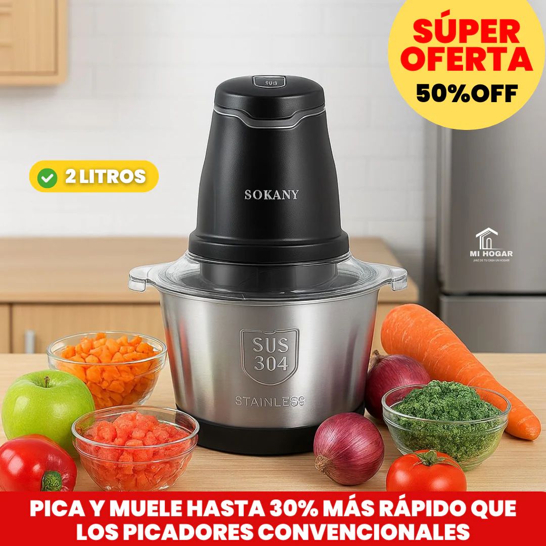 Molino Picador Eléctrico Acero Inoxidable 2Litros (TAMAÑO GRANDE)