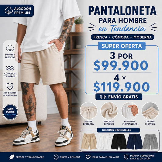 Pantalonetas Over Size  de Hombre en Tendencia 100% Algodón Premium