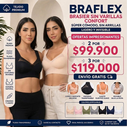 BraFlex Comfort| Brasier sin Varillas Transpirable y Cómodo