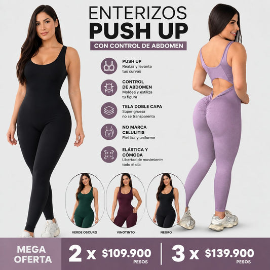 Enterizo Push Up 🍑 Corte V | Tela Súplex Premium