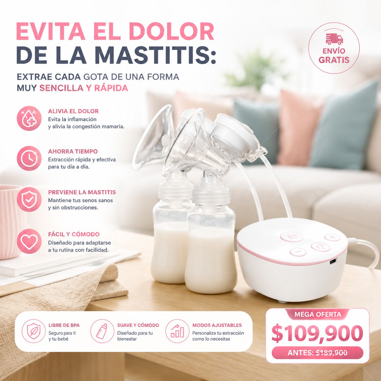 Extractor Doble de Leche Materna Eléctrico🍼