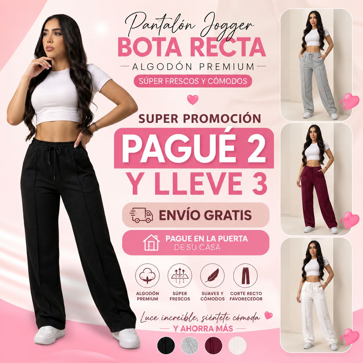 Jogger Bota Recta Premium Cómodo y Fresco | Algodón 100%