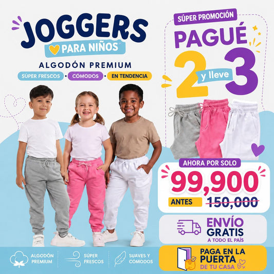Jogger Premium para Niños Cómodos y Frescos | 100% Algodón