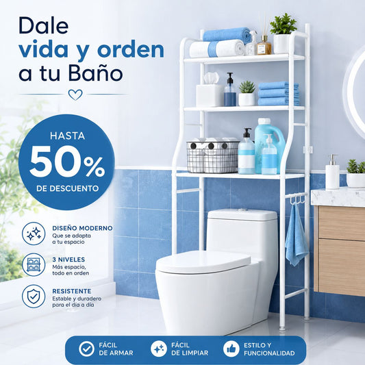 Racker™ | Organizador de 3 Niveles para Baño | Elegante y Práctico