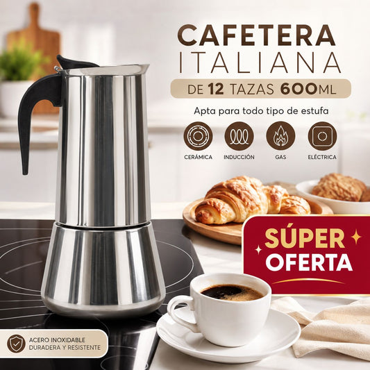 Cafetera Italiana 12 tazas tinteras de 600ML