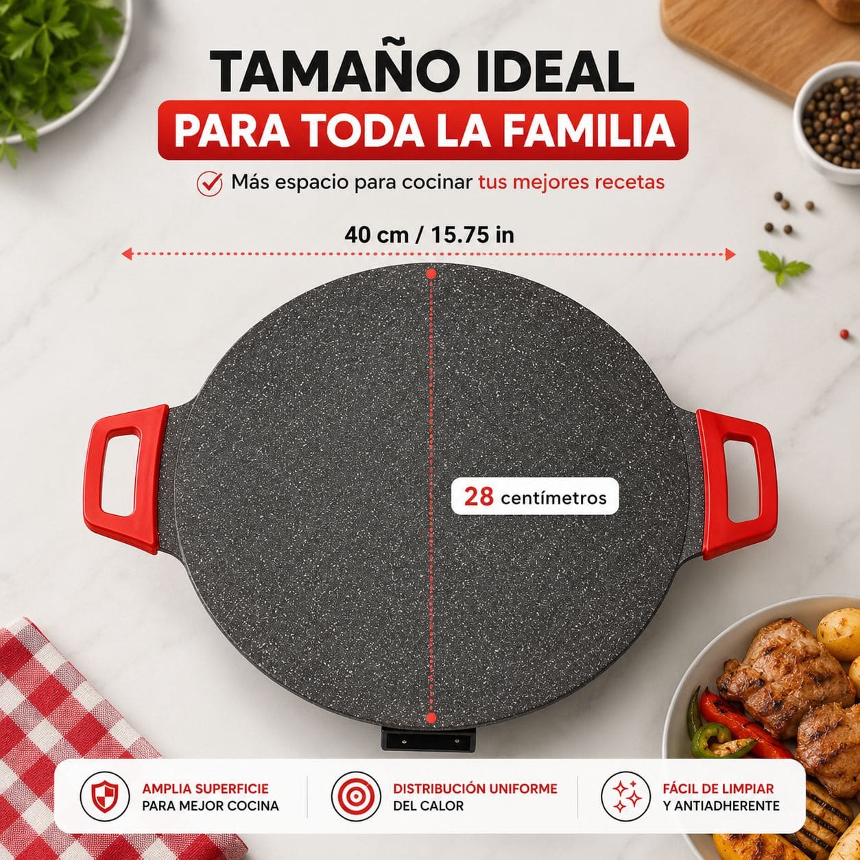 Grillsteak | Parrilla Eléctrica Antiadherente Tipo Coreano 800W