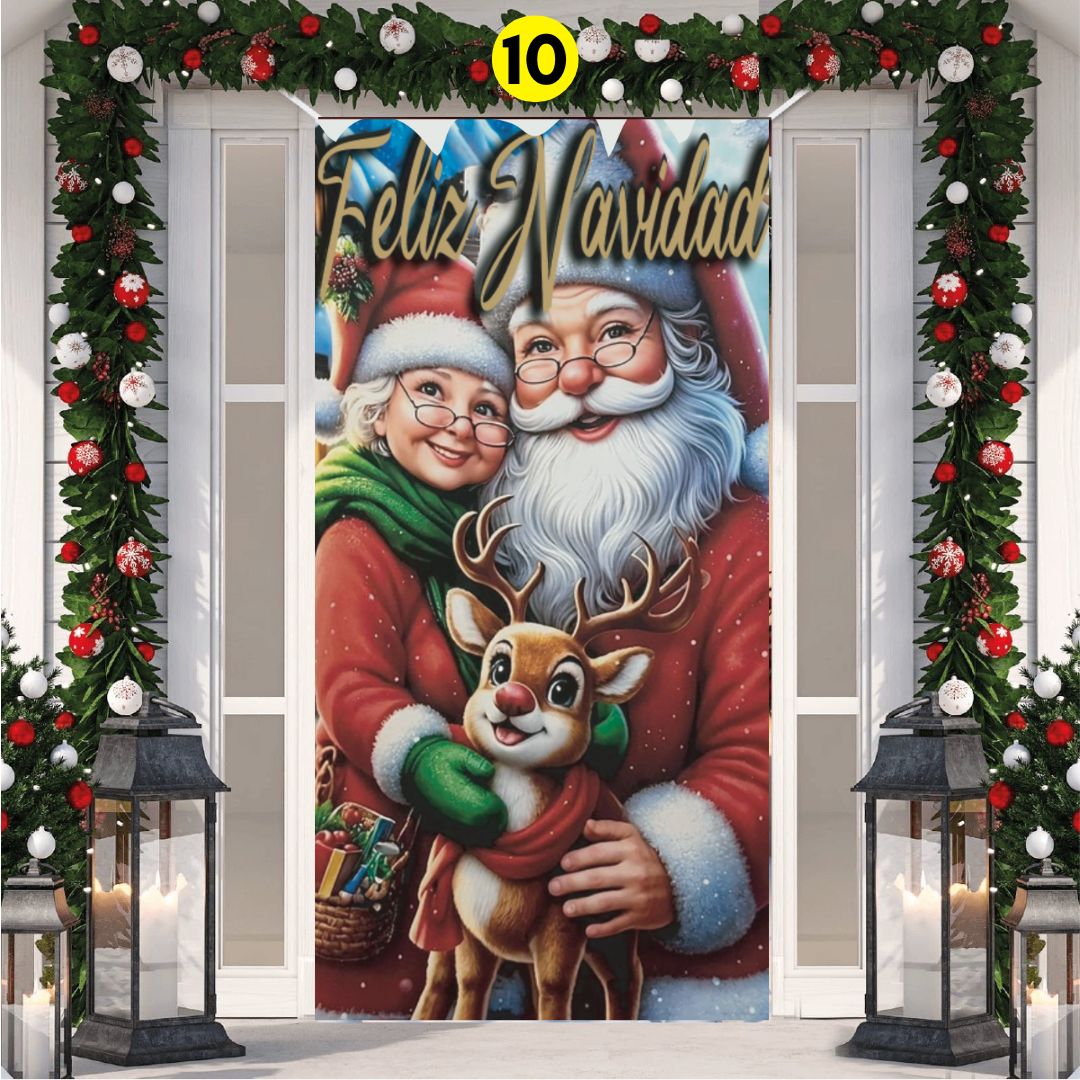 🎄Forro Navideño para Puerta | Medida Estándar