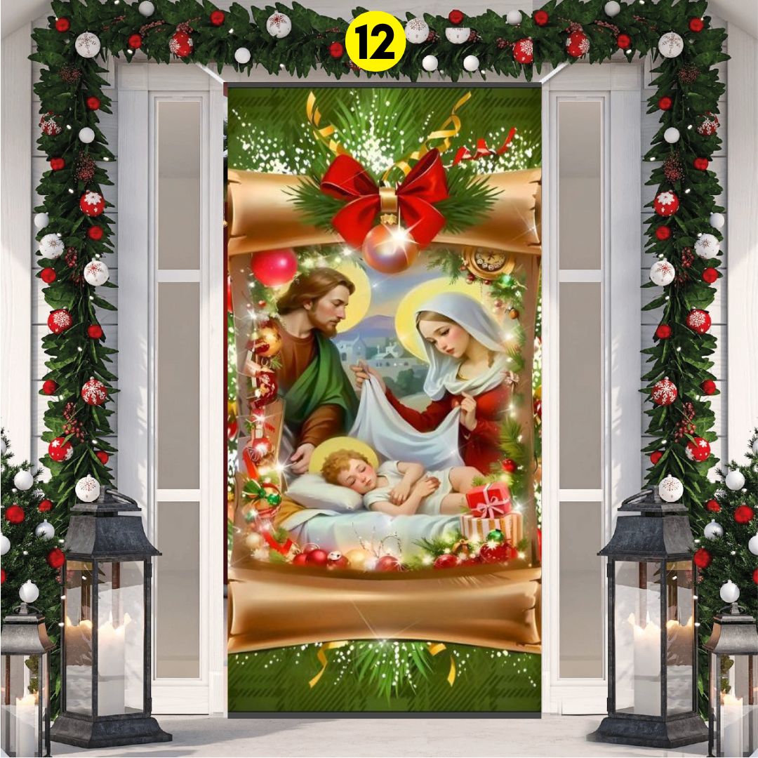 🎄Forro Navideño para Puerta | Medida Estándar