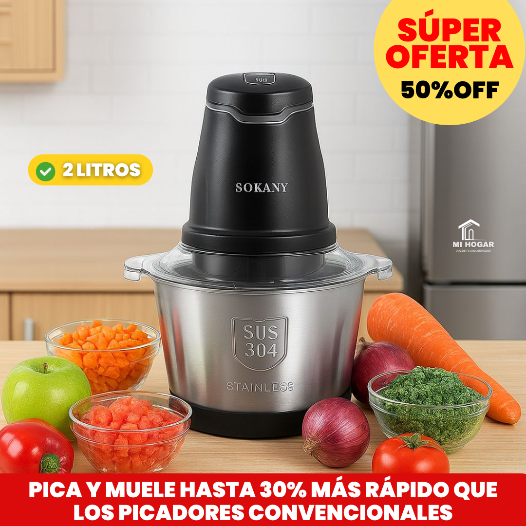 Molino Picador Eléctrico Acero Inoxidable 2Litros