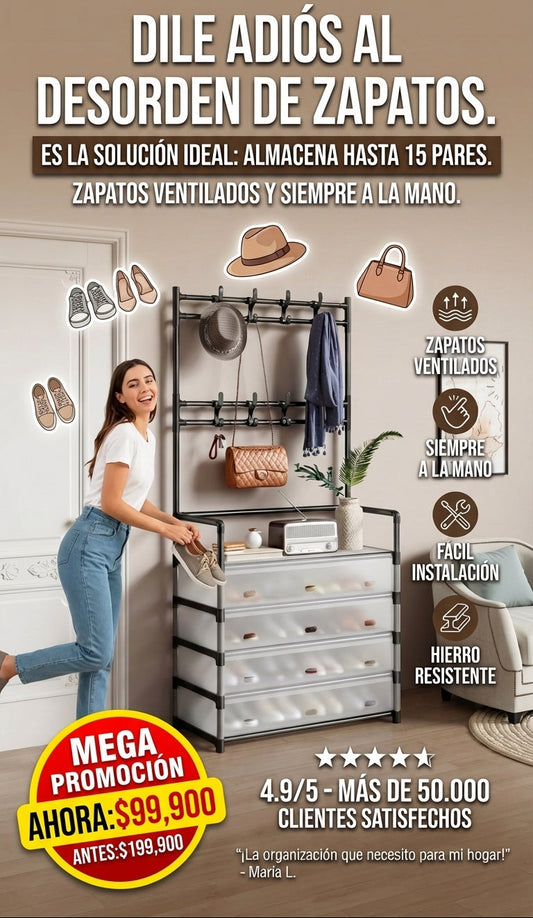 Dualrack | Zapatero y Perchero con Cajones